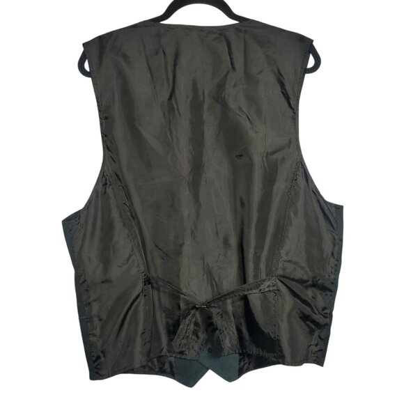 Beyond Leather Suede Vest Waistcoat Men's XL Black Western Rockabilly Steampunk - Picture 3 of 5